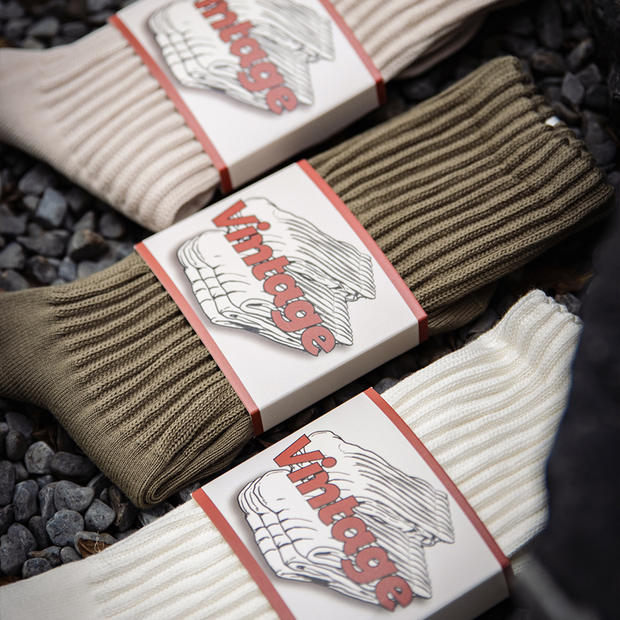 Japanese retro Amikaji pure cotton knitted long socks