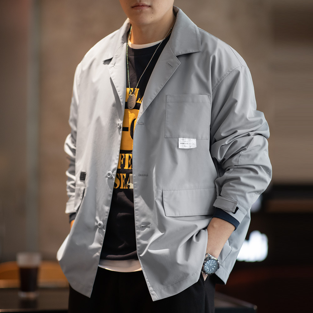 Maden mountain outdoor multi pocket jacket Cityboy flat collar casual versatile jacket