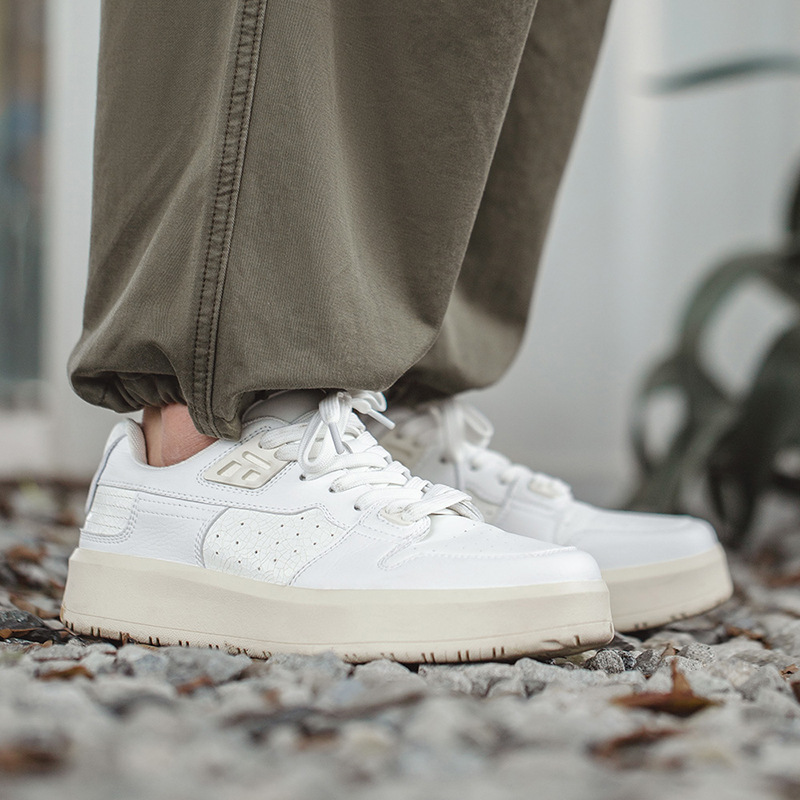 Maden New Ice Crushed Soda Cracked Little White Shoes Versatile Thick Sole Sports and Casual Shoes