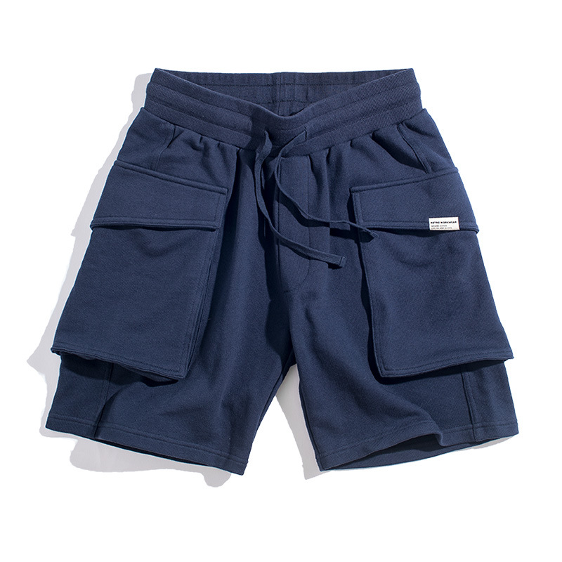 Maden P44 Knitted shorts with large pockets, sporty retro Amikaki capriss