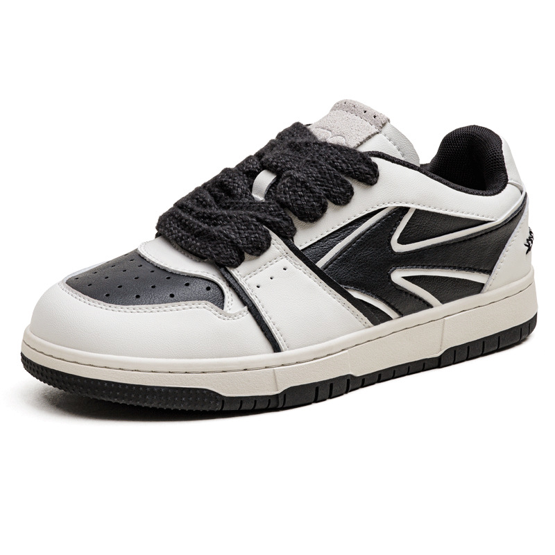 Maden Reversed Panda Black and White Thick Sole Versatile Breathable Sports and Casual Low Top Shoes