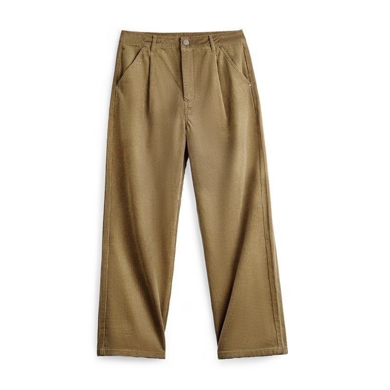 Maden retro corn grain corduroy casual pants with loose texture and pure cotton straight leg pants