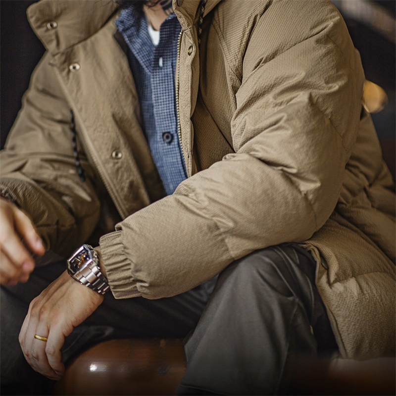 Maden Vintage Wide Quilted White Duck down Hooded down Jacket