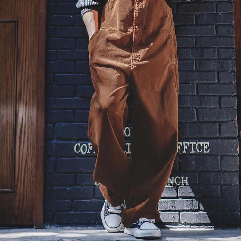 Magi Corduroy Backband Pants Amikaki Loose Straight Strap Jumpsuit