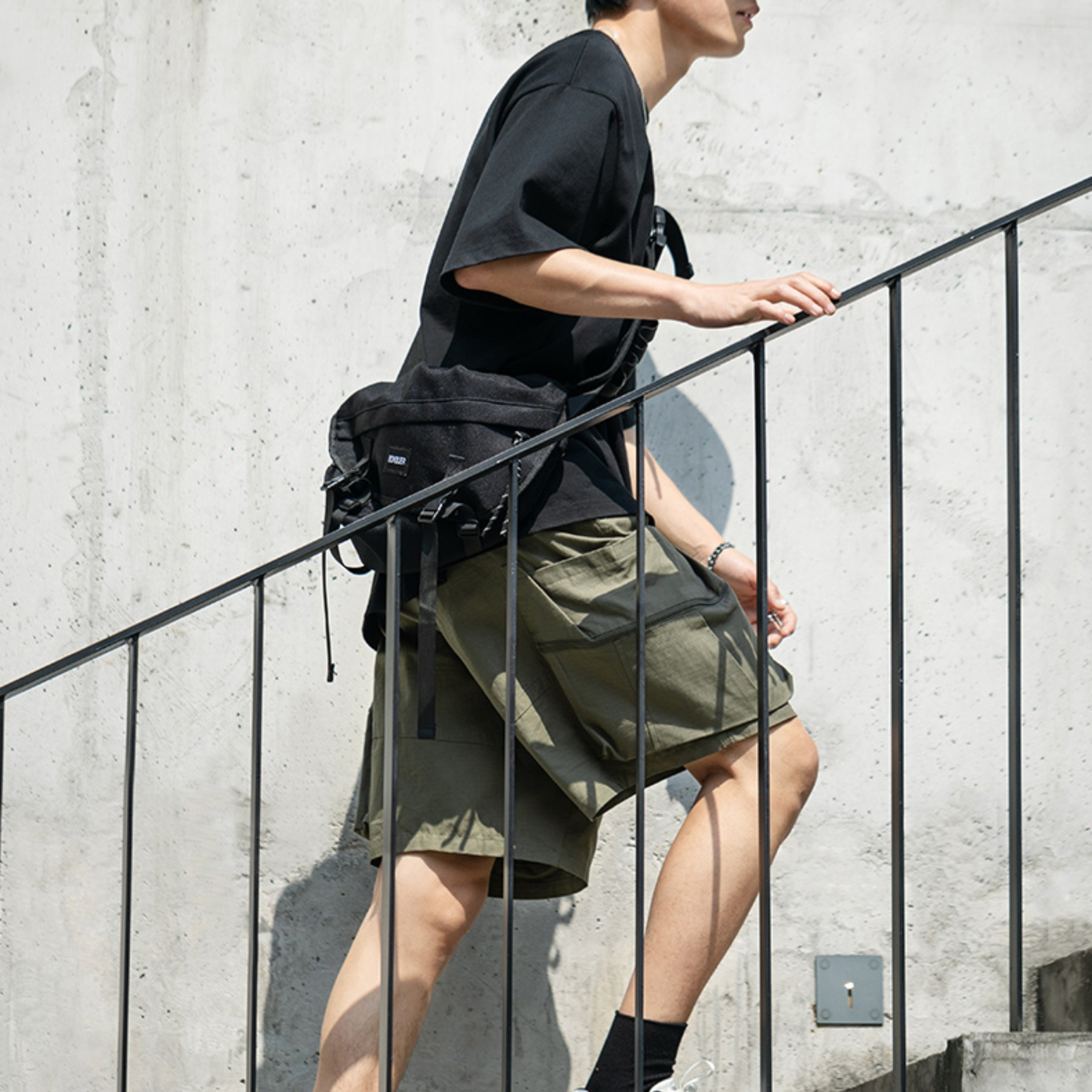 American retro thin style wasteland style large pocket workwear shorts