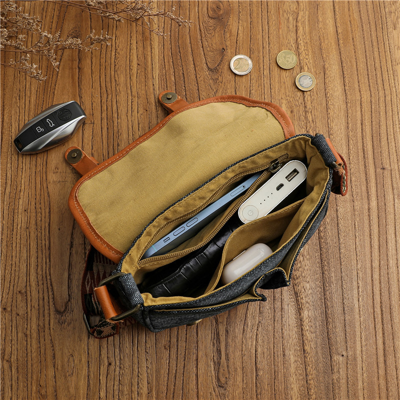 Retro Ethnic Style Embroidered Special-Interest Design Crossbody Canvas Bag