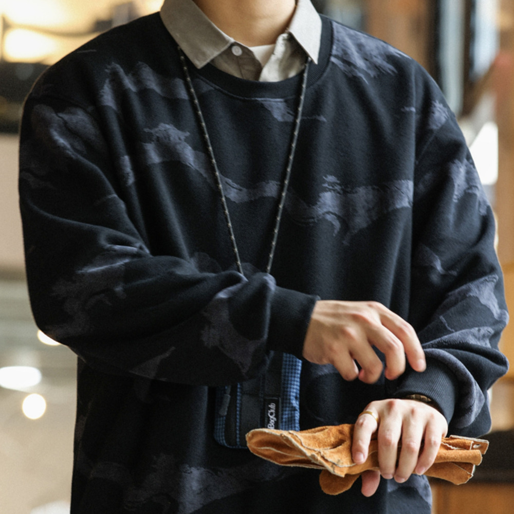 Two piece woolen jacquard hoodie for casual wear, men's woven shirt, collar design jacket