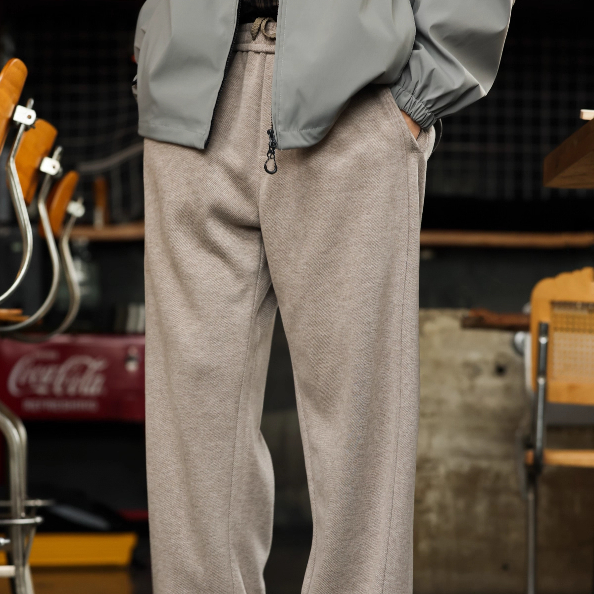 400g Heavy-Duty Wool Blend Casual Men'S American Drawstring Long Pants