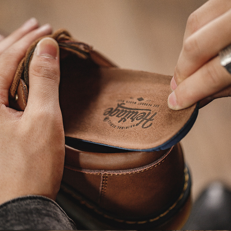 Maden Casual leather shoes, trendy big toe shoes, British style low cut workwear shoes