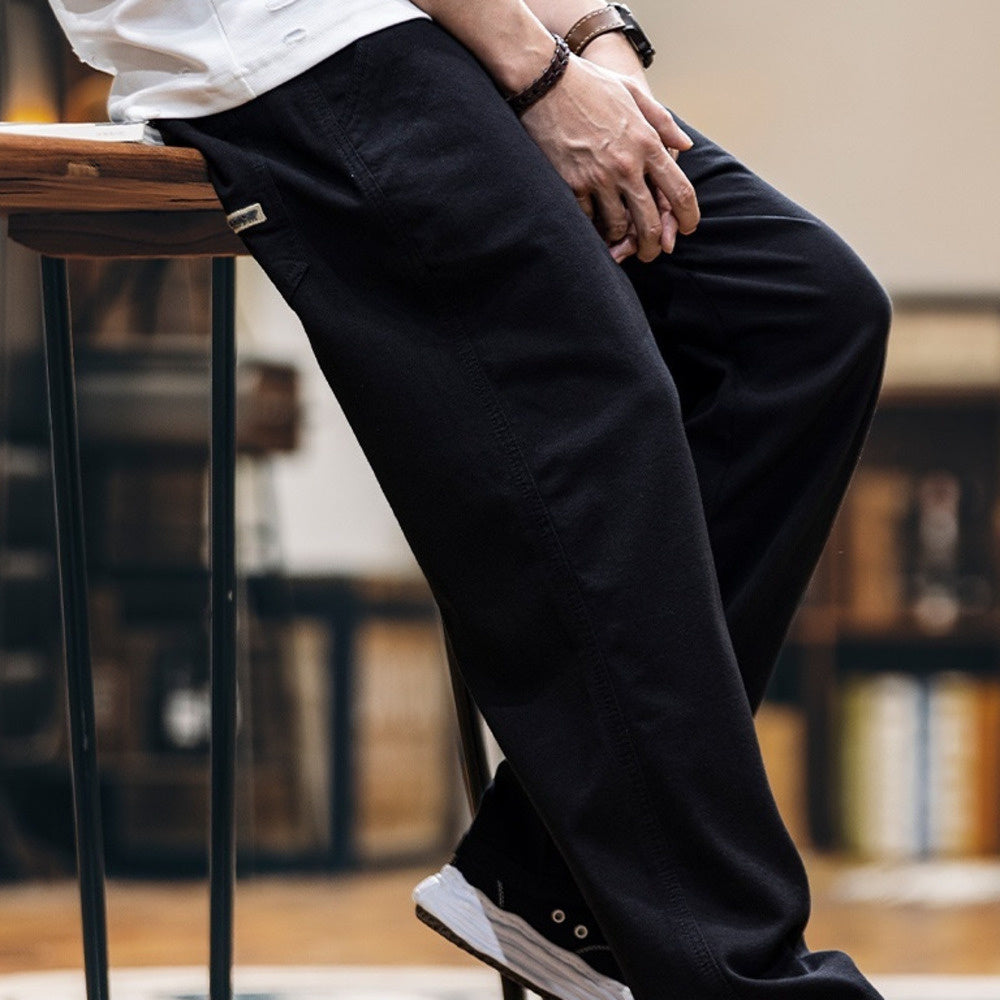 2025 American retro men's Lyocell spring and summer new loose straight leg pants