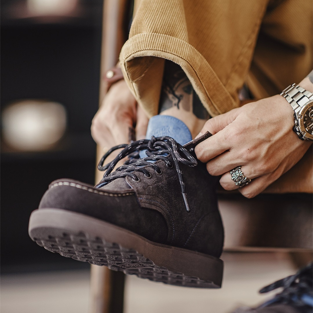 New Autumn And Winter Men'S Suede Leather Thick Soled Midsole American Retro Martin Boots