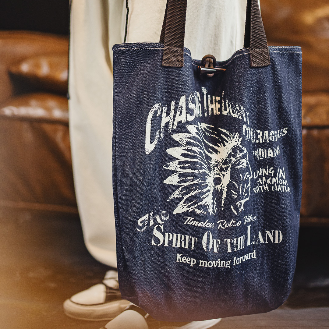 American Retro Denim Large Capacity Commuting Shoulder Bag For Making Old Handbags