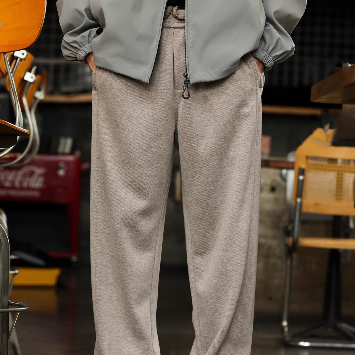 400g Heavy-Duty Wool Blend Casual Men'S American Drawstring Long Pants