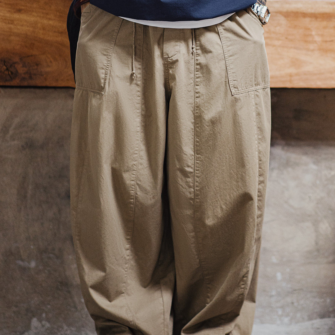 American Retro Loose Silhouette Khaki Japanese Casual Harem Pants