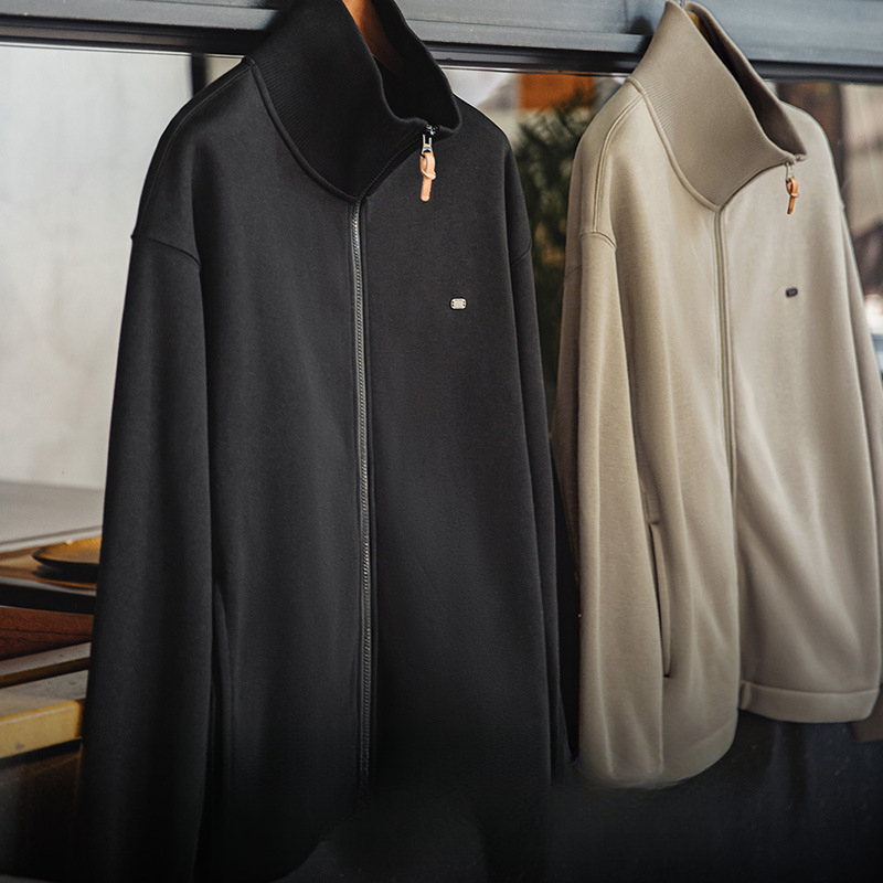 Maden casual sports style high collar warm fleece jacket coat