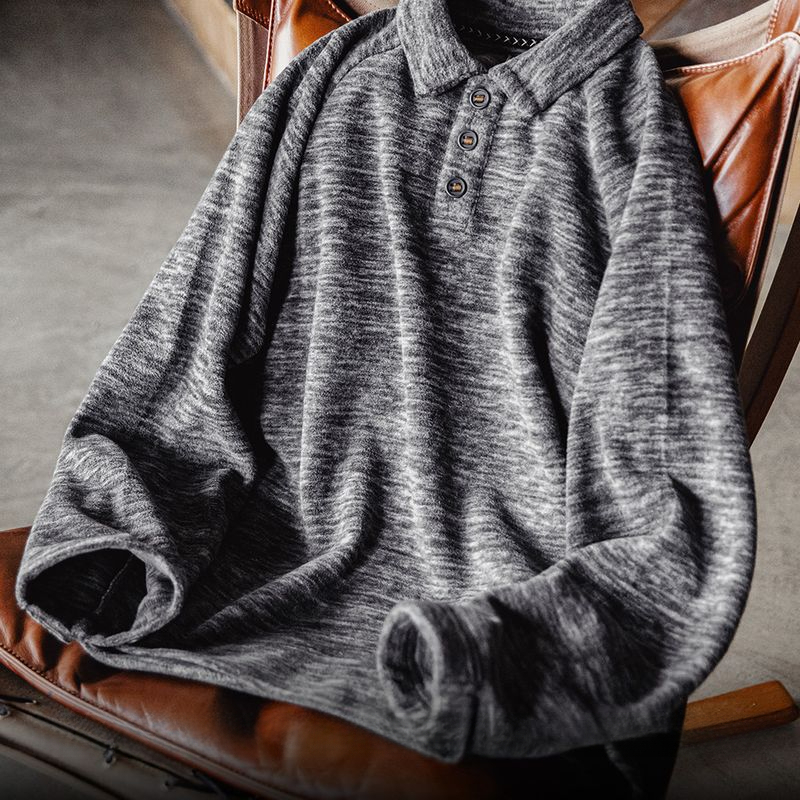 Madden Casual Half Placket Rocker Floral Yarn Sweatshirt Loose Placket Sleeve Pullover Top