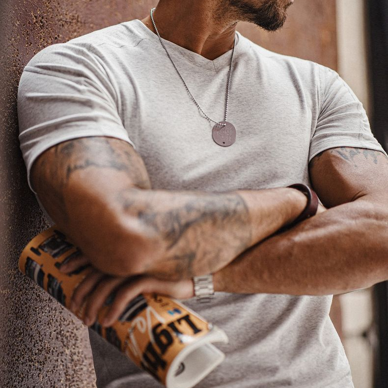 Summer American style Lyocell men's cool quick drying V-neck T-shirt