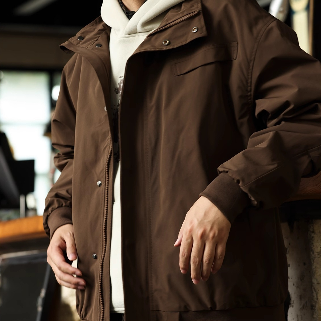 American Retro Outdoor Woven Men'S Casual Workwear Windproof Jacket