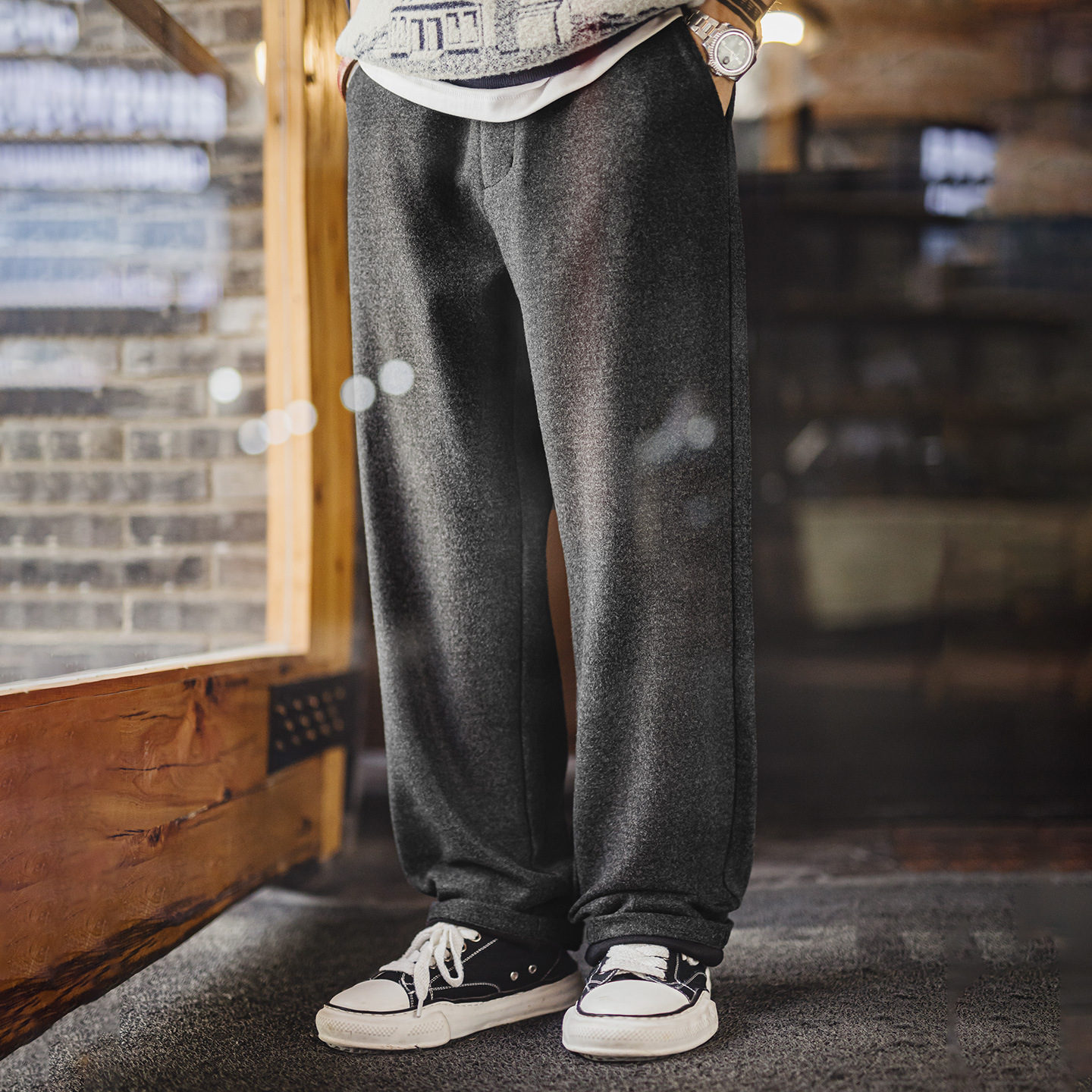 American Style Old Money Style Men'S Straight Leg Casual Hanging Long Pants