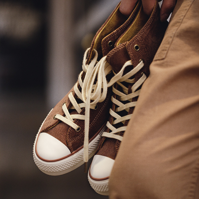 Maden Retro Corduroy High Top Board Shoes Trendy Low Top Casual Cloth Shoes Trendy Shoes