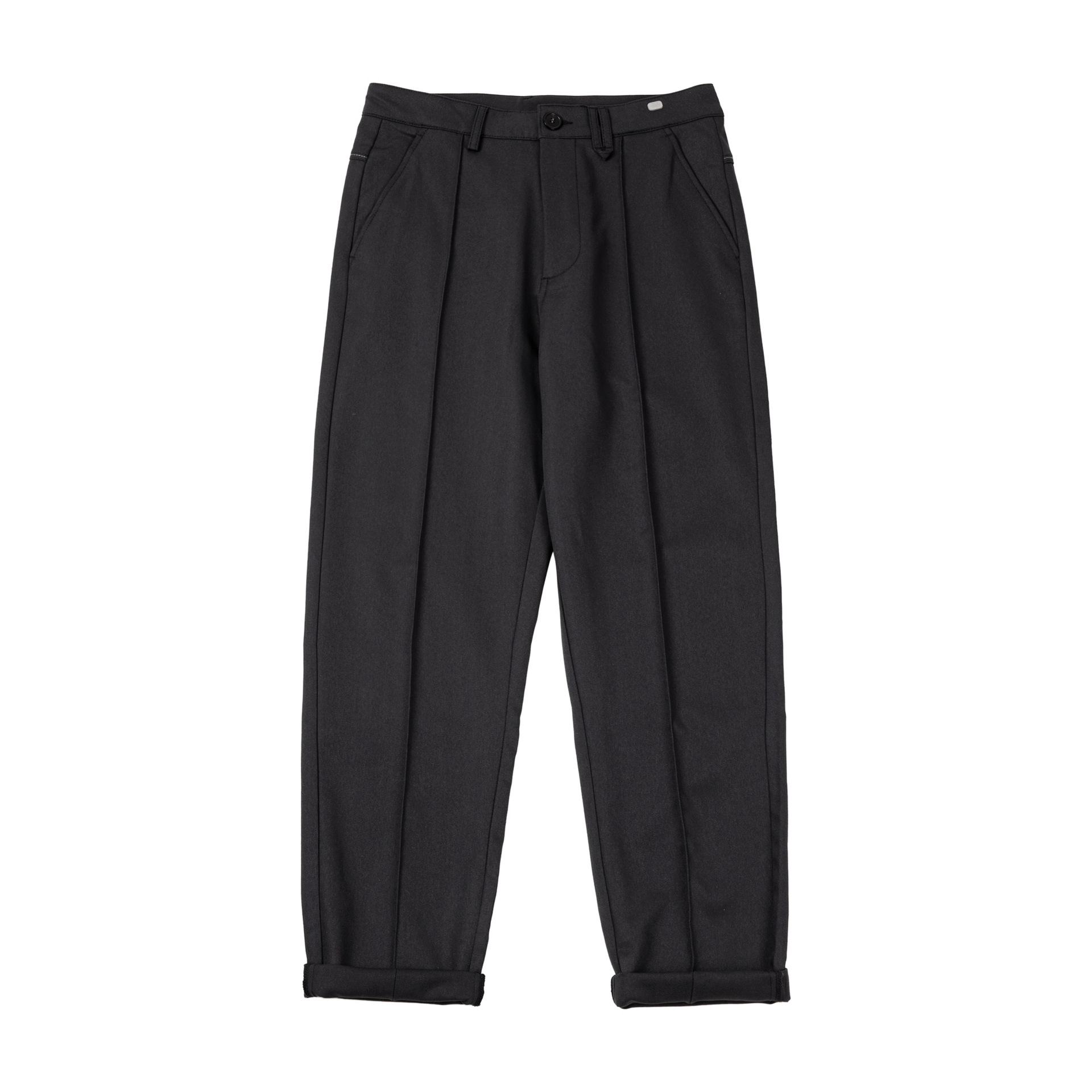 Maden casual single pleated draped solid color straight tube versatile pleated long pants