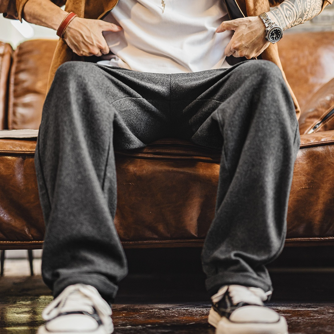 American Style Old Money Style Men'S Straight Leg Casual Hanging Long Pants