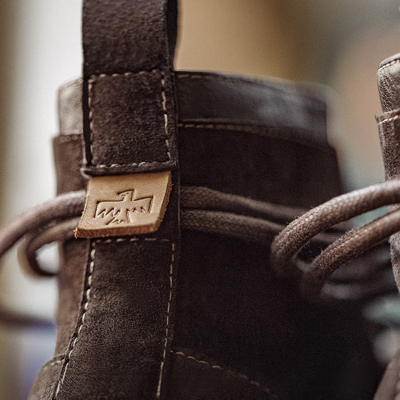 Maden Wilderness Brown Retro Work Boots Casual Mid Top Thick Bottom Leather Breathable Martin Boots