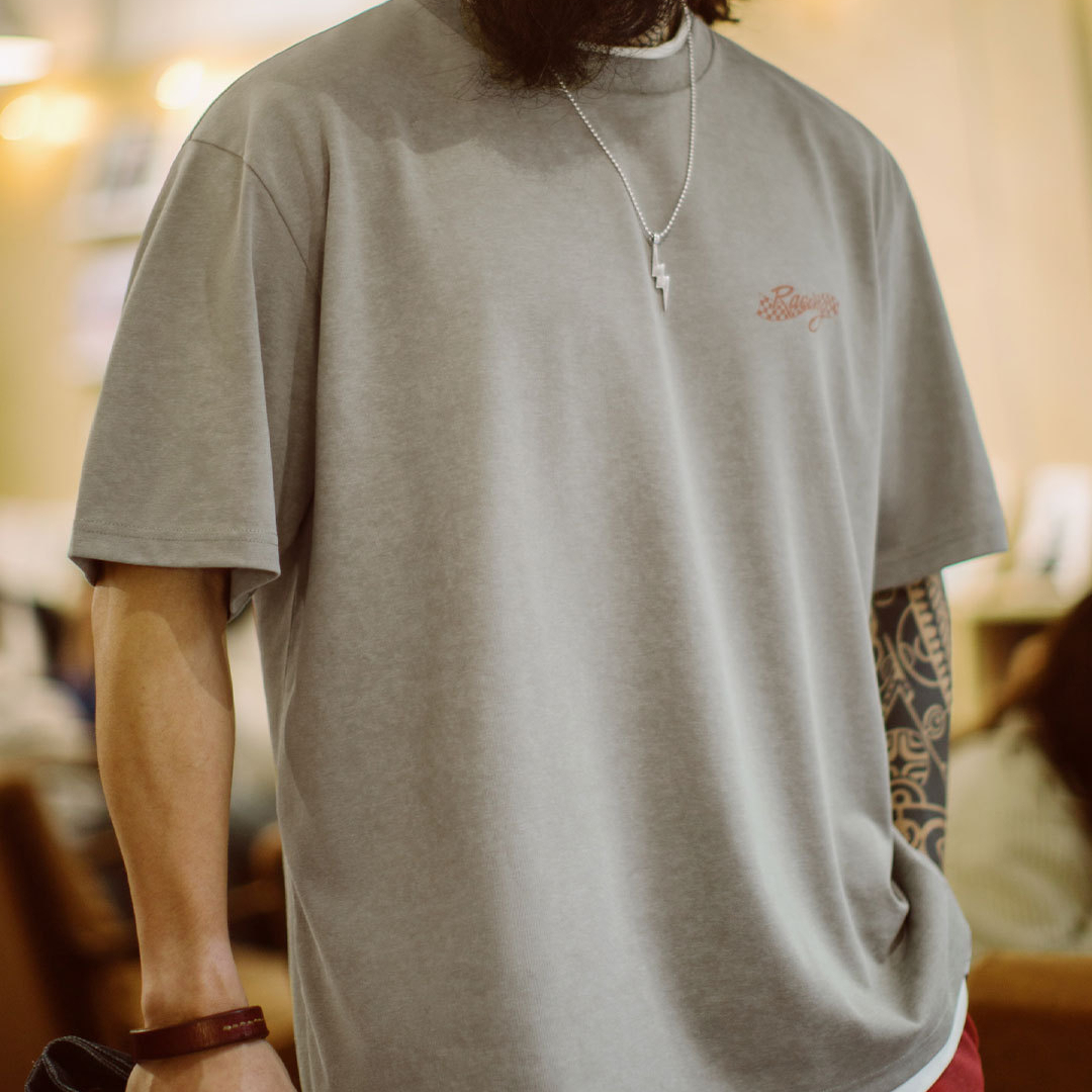 Summer American Retro Motorcycle Back Printed Men's Loose T-shirt