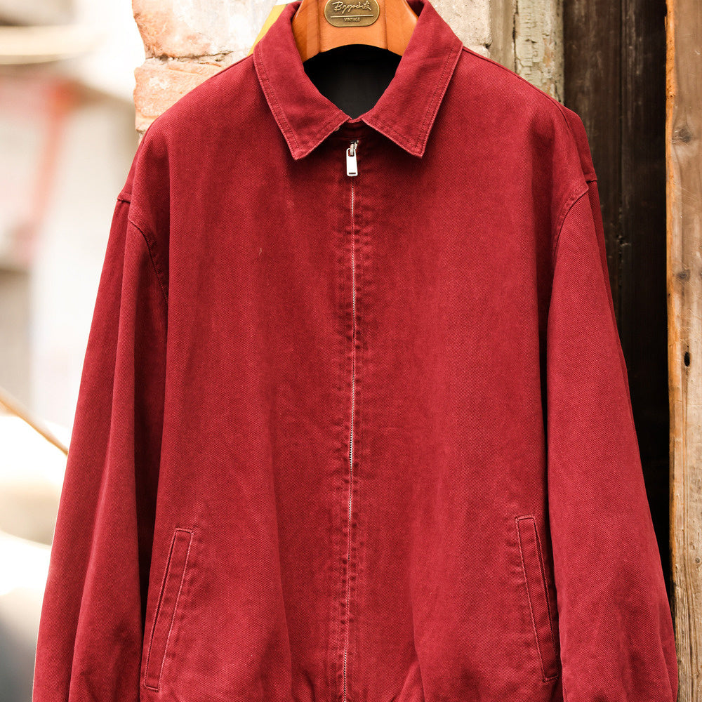 Gray style Ankola red jacket men's casual cleanfit lapel Harrington jacket