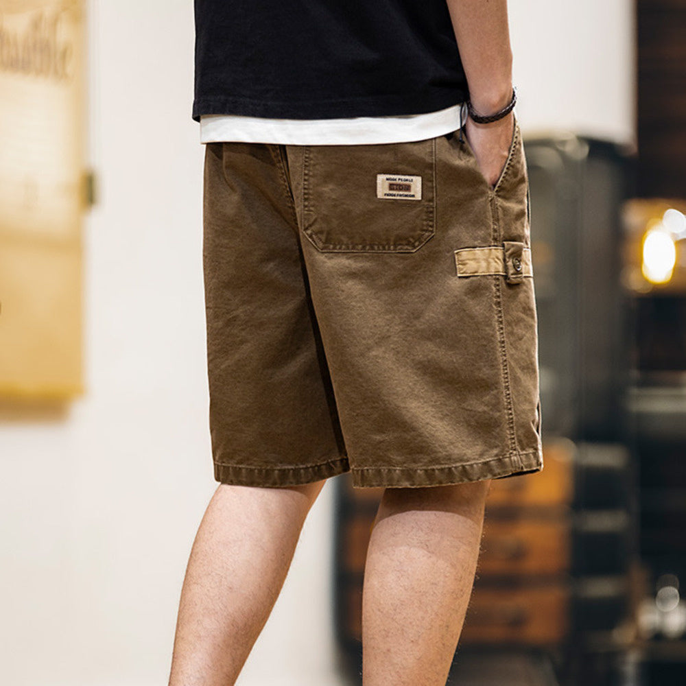 American retro men's summer new cotton workwear shorts