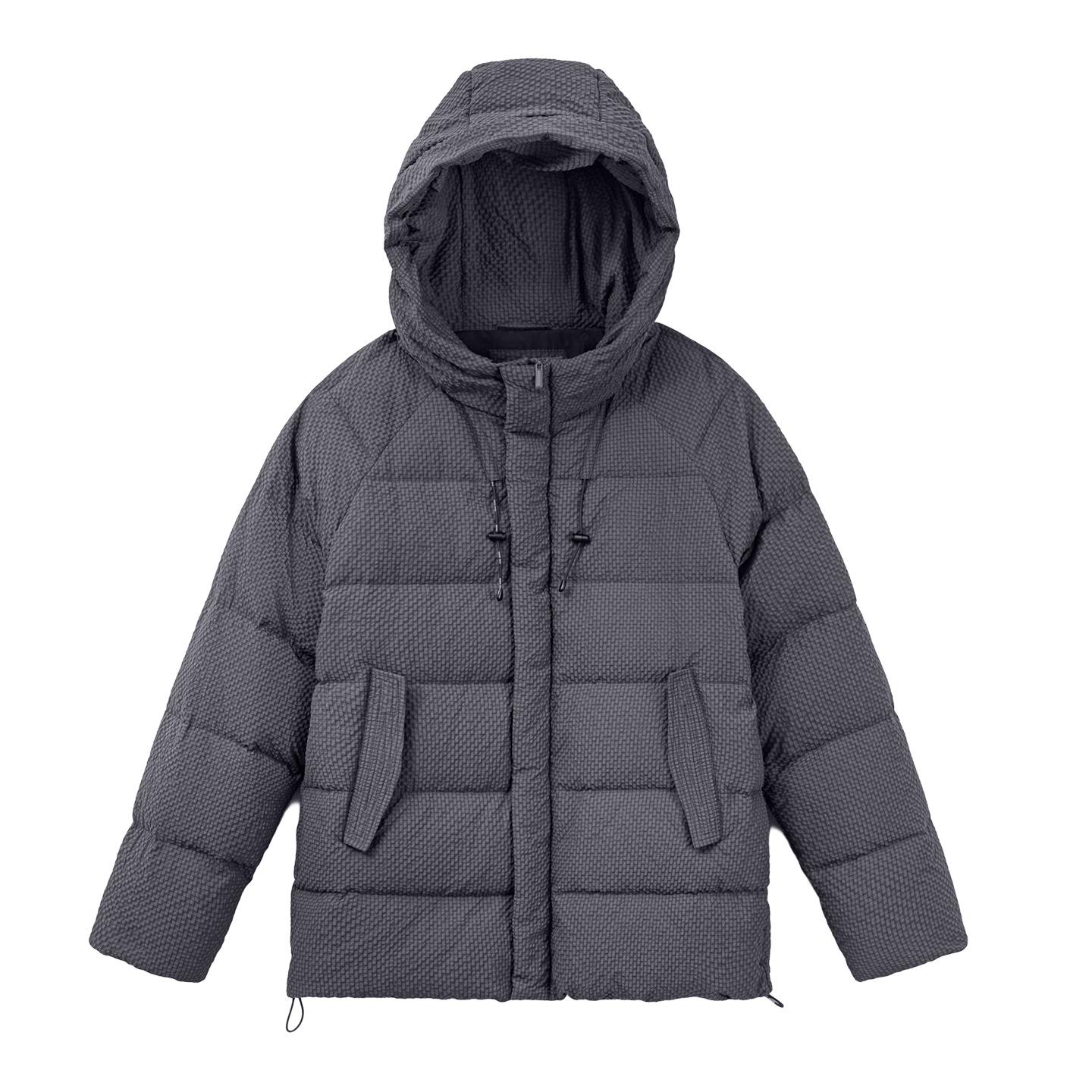 American Style Bubble Gauze 90 White Duck Down High Fluffiness Hooded Down Jacket