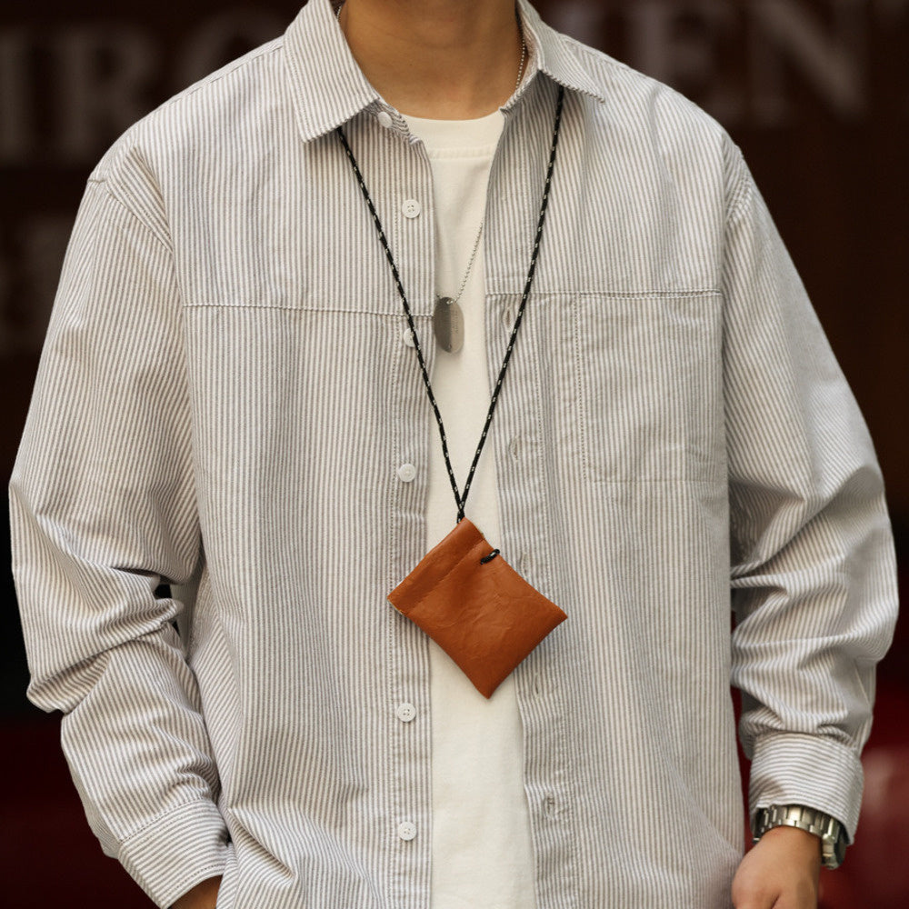 24S premium thin stripe long sleeved shirt made of pure cotton, layere