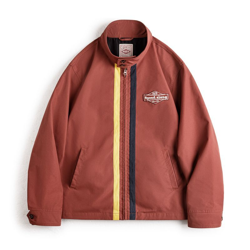 Maden Vintage 60S Clash Racing Jacket IVY Standing Collar Athletic Casual Zipper Jacket