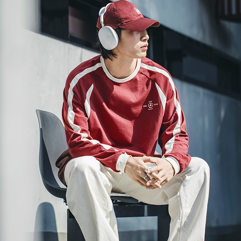 Vintage Arsenal Jersey Wine Red Pure Cotton Long Sleeved Sports T-Shirt