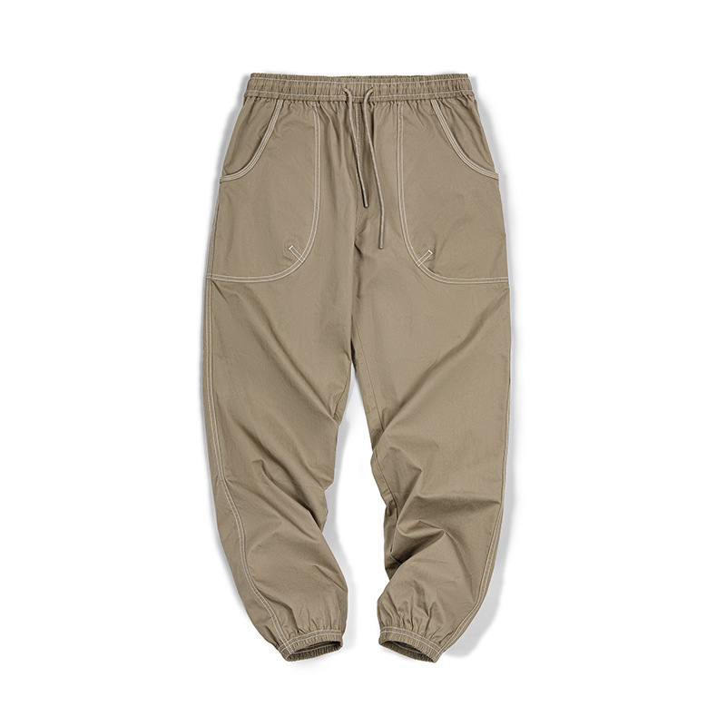 Maden Casual Collection Mingxian Tie Feet Pants Design Sense Cityboy Straight Leg Casual Pants