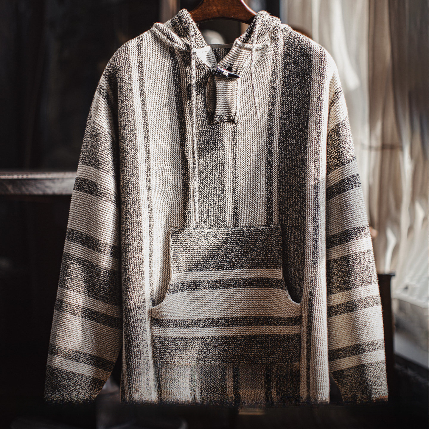 American Retro Bahia Half-Open Front Pullover Knit Sweater Lightweight Draping Outerwear