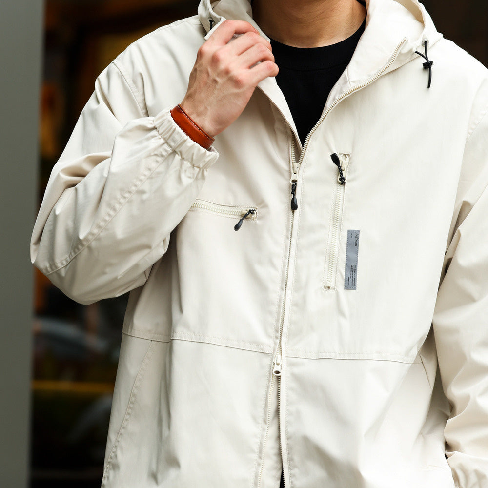 Outdoor sports jacket, loose hooded workwear, waterproof casual jacket, hiking suit