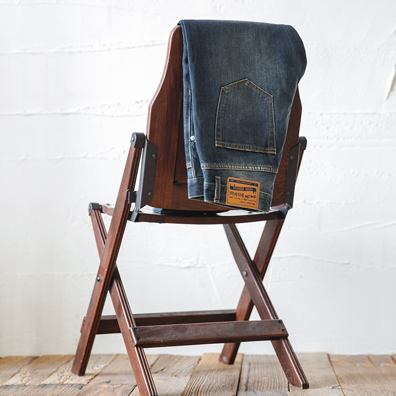 Maden Retro distressed washed red ear jeans slim fit straight leg distressed cropped pants