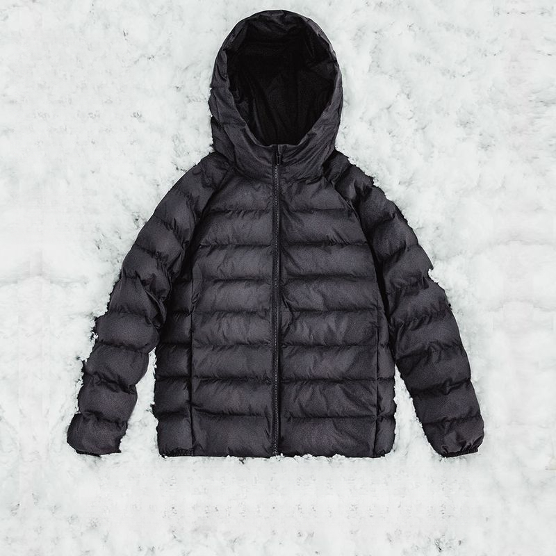 Maden casual lightweight waterproof quilted cotton jacket, warm hooded pork rib cotton jacket