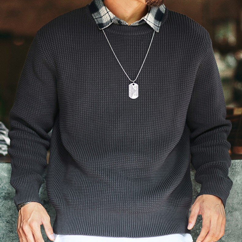 American Retro Fake Two-Piece Shirt Collar Men'S New Thick Warm Sweater