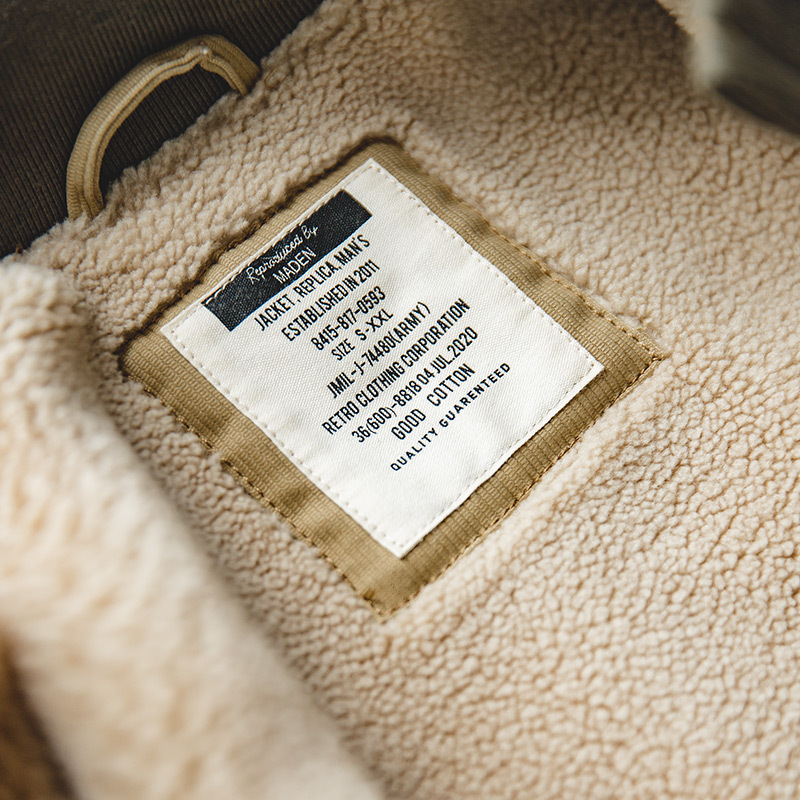 Maden Retro M1942 Motorcycle Clothing Cotton Coat Jacket Hard Han Style Stand-up Collar Cotton-Padded Coat 