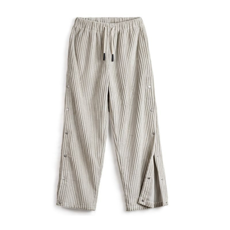 Maden vintage corduroy breasted sweatpants, loose fit, sporty and casual striped velvet straight leg pants
