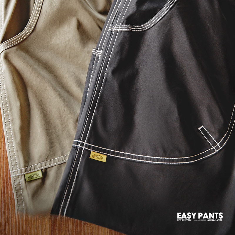 Maden Casual Collection Mingxian Tie Feet Pants Design Sense Cityboy Straight Leg Casual Pants