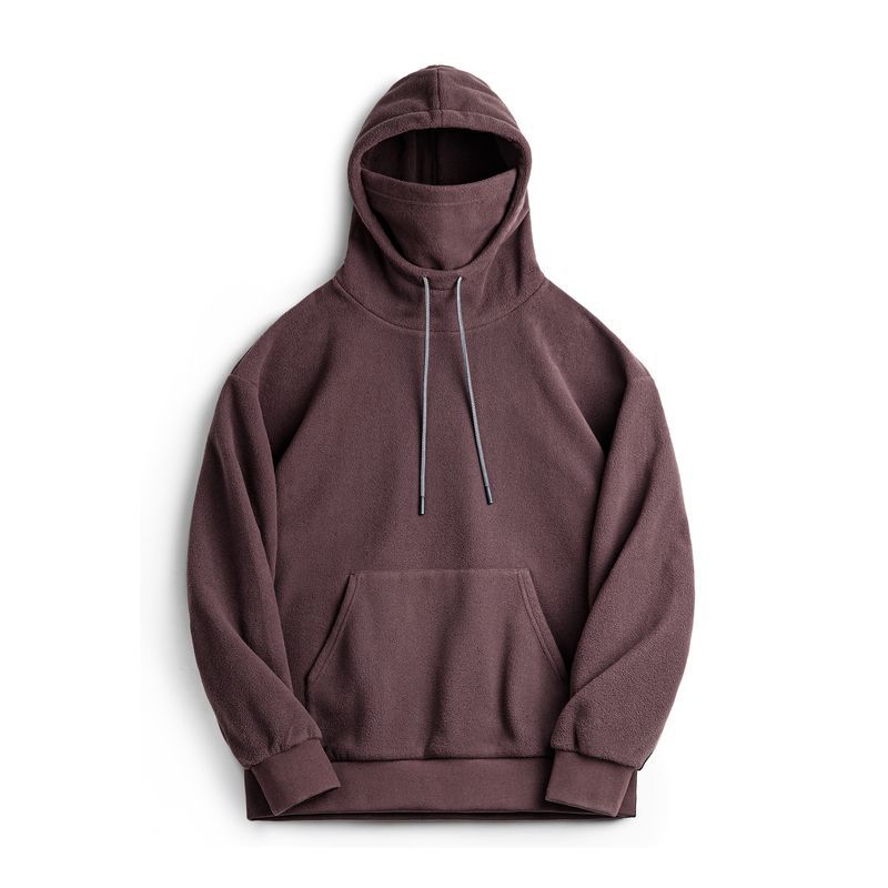 Marden Workwear American Casual Polar Fleece Balaclava Hooded Sweater Windproof Pullover Mask Top for Men Autumn