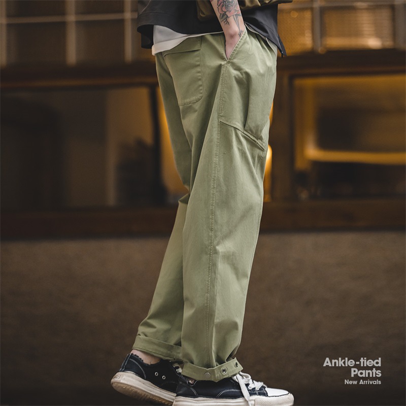 Maden Retro navy leggings loose and version casual long pants