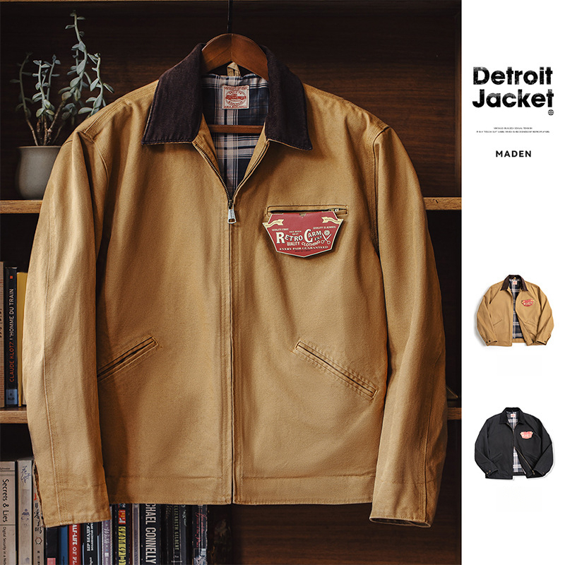 Maden vintage Detroit safari jacket jacket amekaji heavy canvas turn-down collar coat