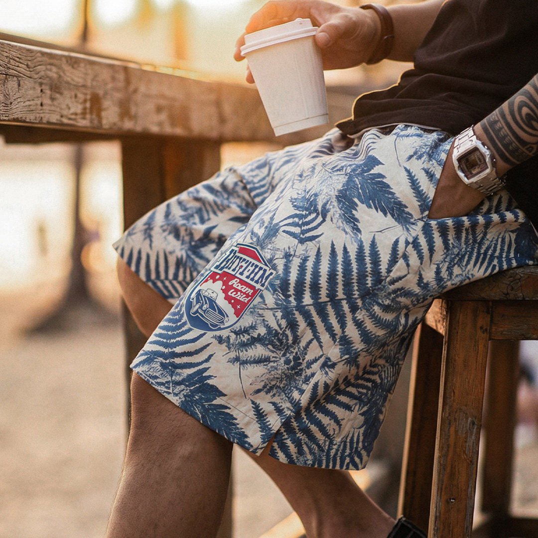 American Printed Beach Shorts, Beach Vacation Shorts, Loose And Thin Casual Shorts