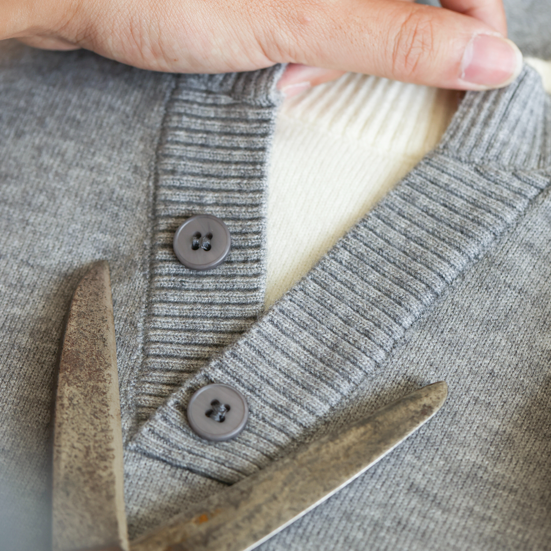 American Casual Vacation Two Piece Spliced V-Neck Men'S Wool T-shirts