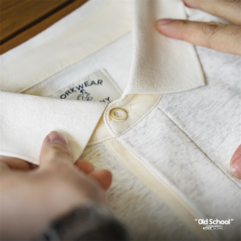 Maden Retro Heavyweight Knitted Short sleeved Polo Shirt Cleanfit Polo Neck T-shirt