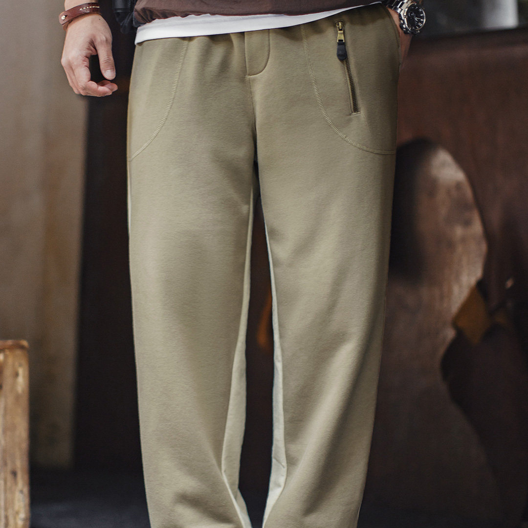 American Retro Patchwork Contrasting Color Ankle Sweatpants With Elastic Waistband And Sports Pants